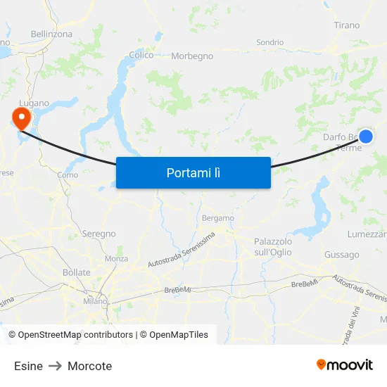 Esine to Morcote map