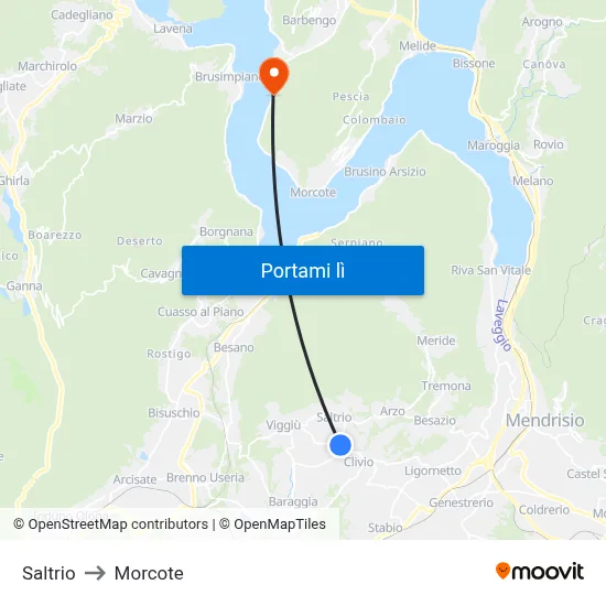 Saltrio to Morcote map