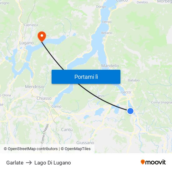 Garlate to Lago Di Lugano map