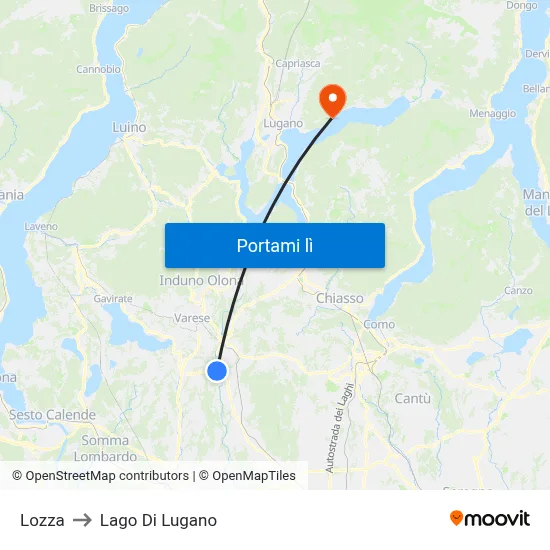 Lozza to Lago Di Lugano map