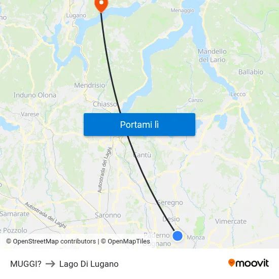 MUGGI? to Lago Di Lugano map