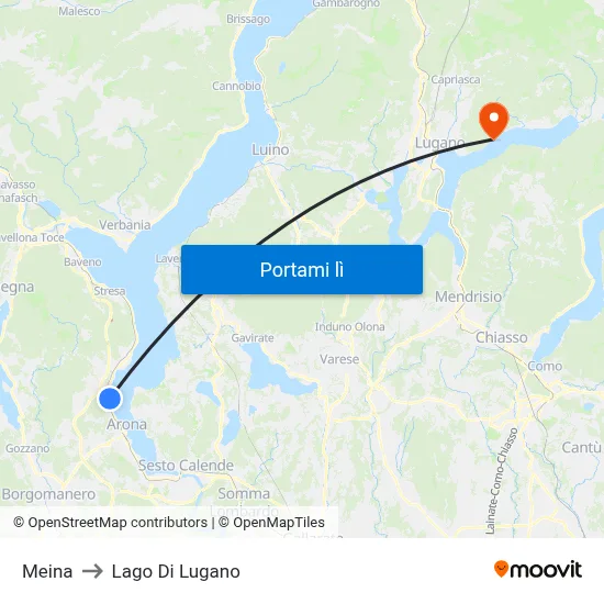 Meina to Lago Di Lugano map