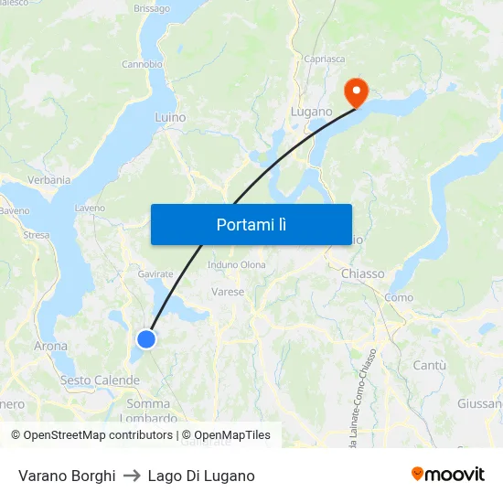 Varano Borghi to Lago Di Lugano map