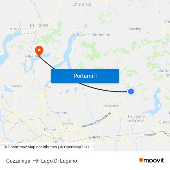 Gazzaniga to Gazzaniga map
