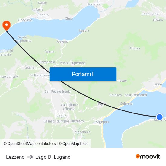 Lezzeno to Lago Di Lugano map