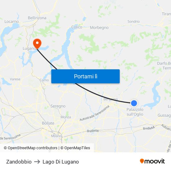 Zandobbio to Zandobbio map