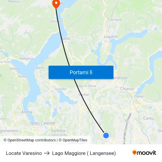 Locate Varesino to Lago Maggiore ( Langensee) map