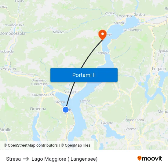Stresa to Lago Maggiore ( Langensee) map