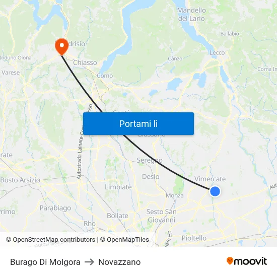 Burago Di Molgora to Novazzano map