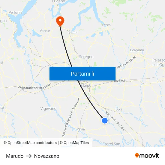 Marudo to Novazzano map