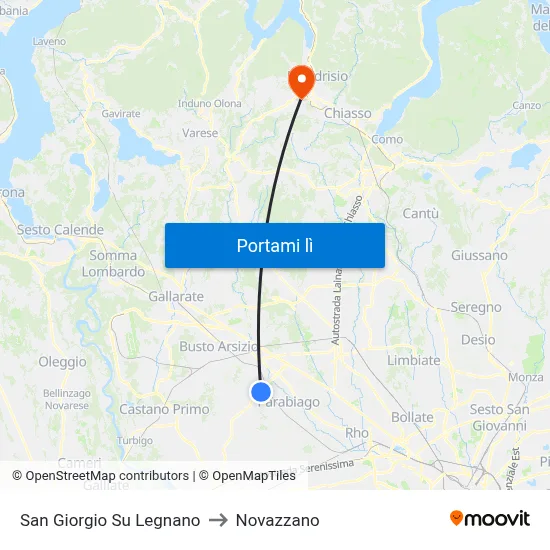 San Giorgio Su Legnano to Novazzano map