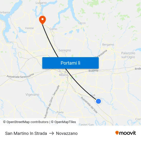 San Martino In Strada to Novazzano map