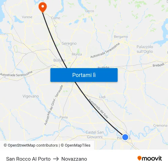 San Rocco Al Porto to Novazzano map