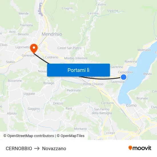 CERNOBBIO to Novazzano map