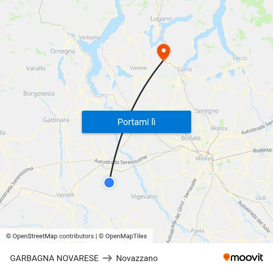 GARBAGNA NOVARESE to Novazzano map