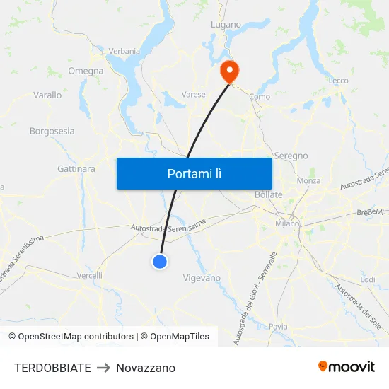 TERDOBBIATE to Novazzano map