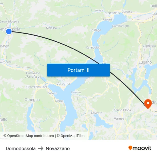 Domodossola to Novazzano map