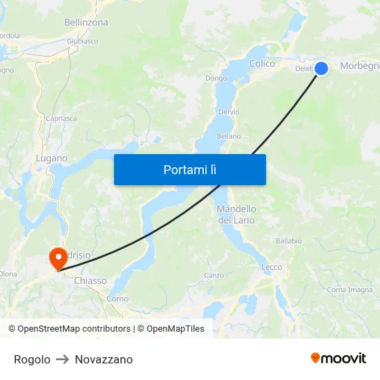Rogolo to Novazzano map