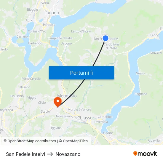 San Fedele Intelvi to Novazzano map