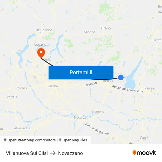 Villanuova Sul Clisi to Novazzano map