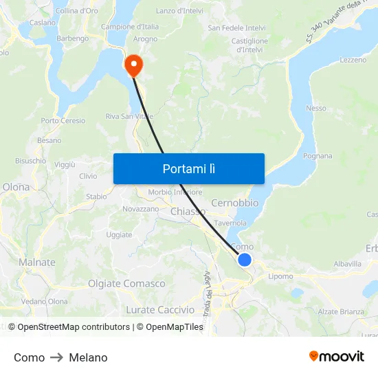 Como to Melano map