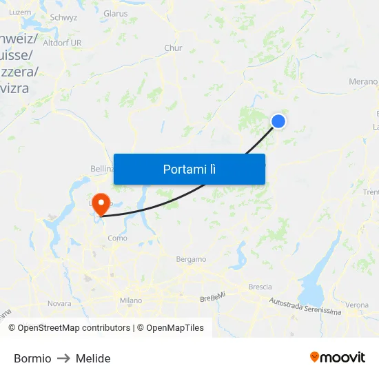 Bormio to Melide map