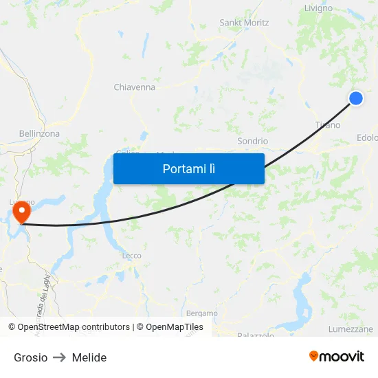 Grosio to Melide map