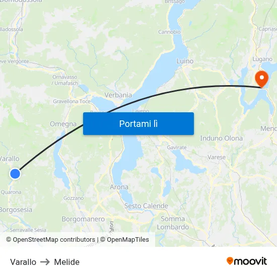 Varallo to Melide map
