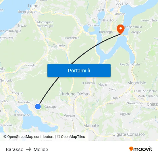 Barasso to Melide map