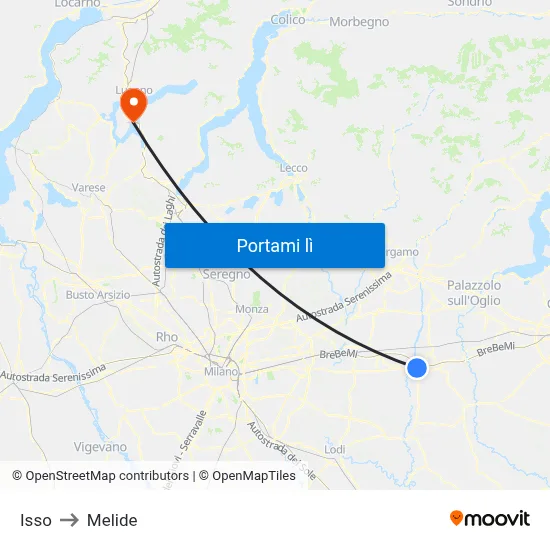 Isso to Melide map