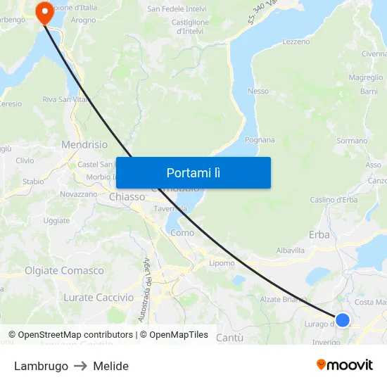 Lambrugo to Melide map