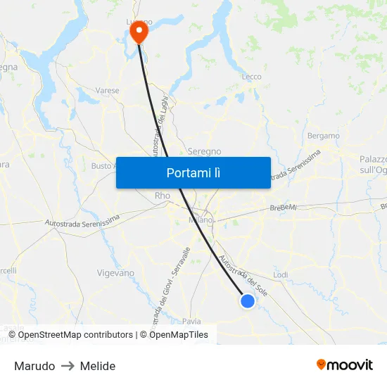 Marudo to Melide map