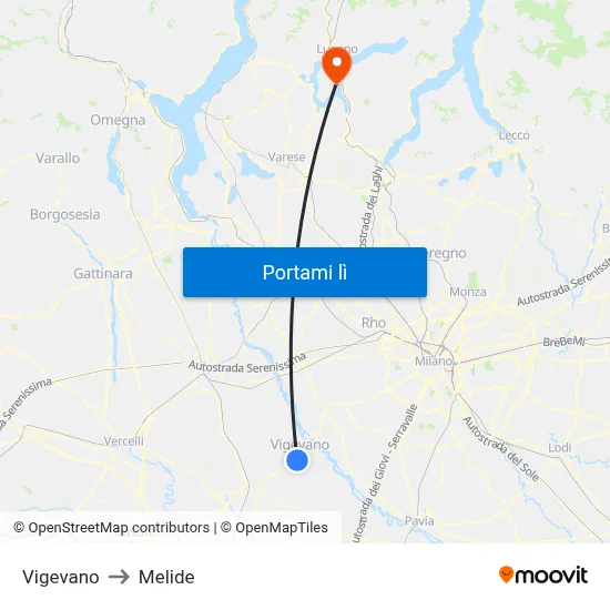 Vigevano to Melide map