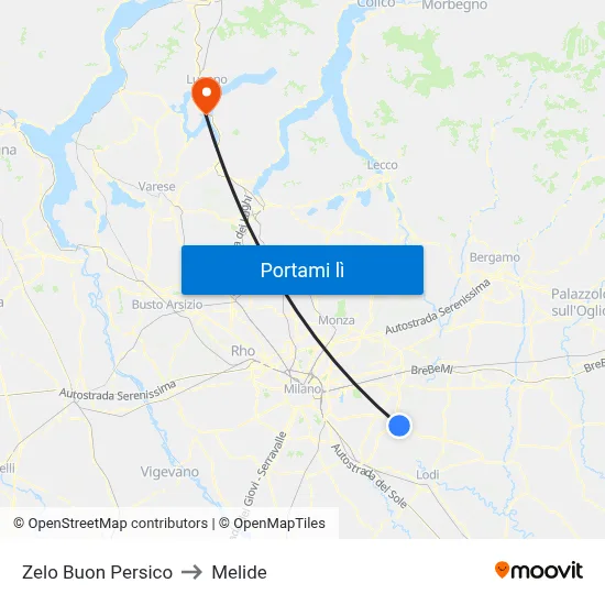 Zelo Buon Persico to Melide map