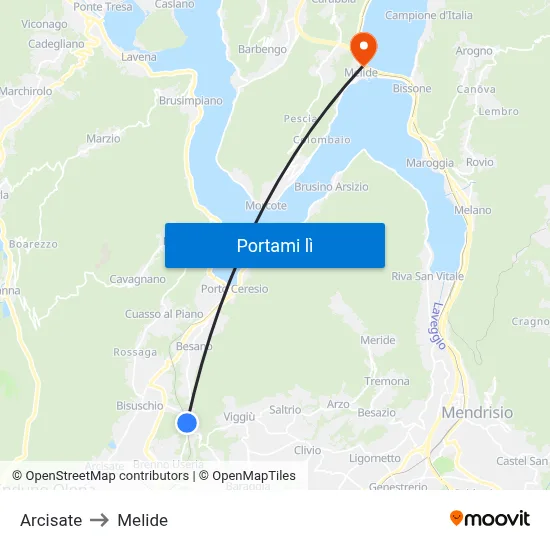 Arcisate to Melide map
