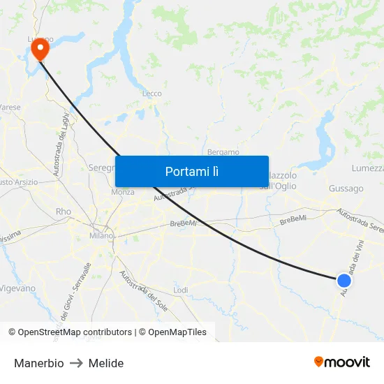 Manerbio to Melide map