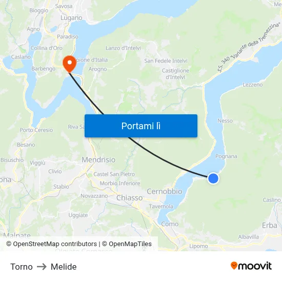 Torno to Melide map