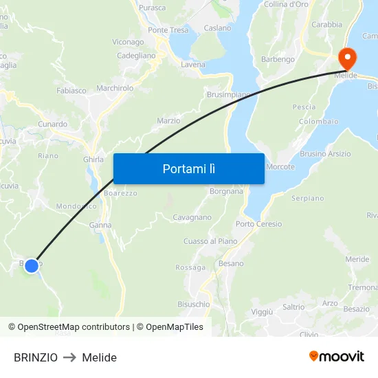 BRINZIO to Melide map