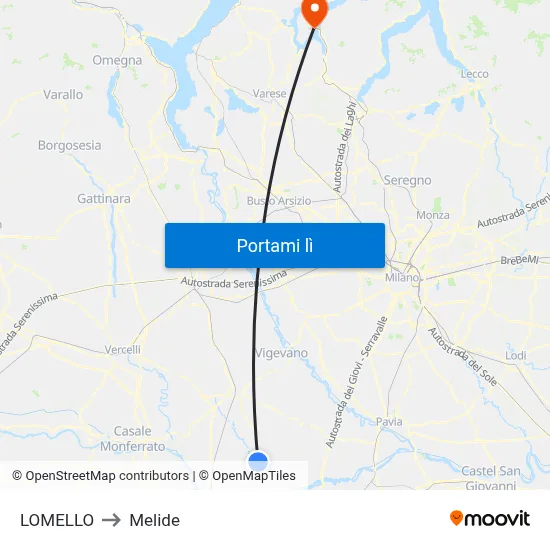 LOMELLO to Melide map