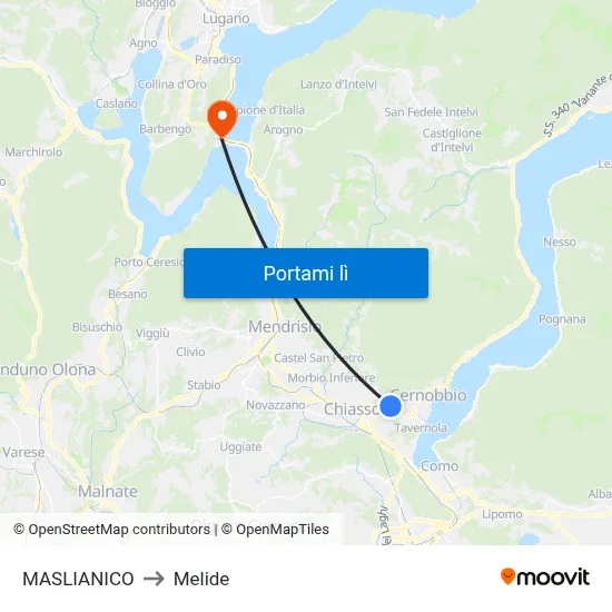 MASLIANICO to Melide map