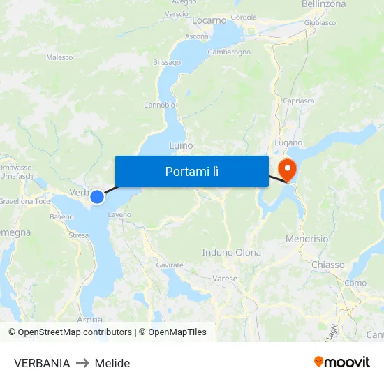 VERBANIA to Melide map