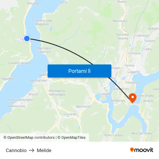 Cannobio to Melide map