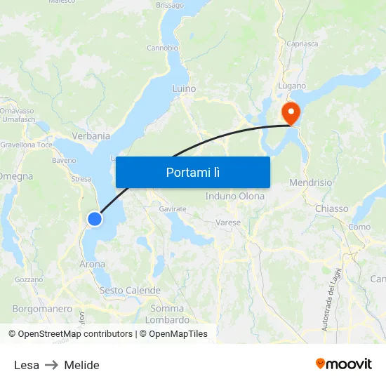 Lesa to Melide map