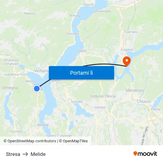 Stresa to Melide map