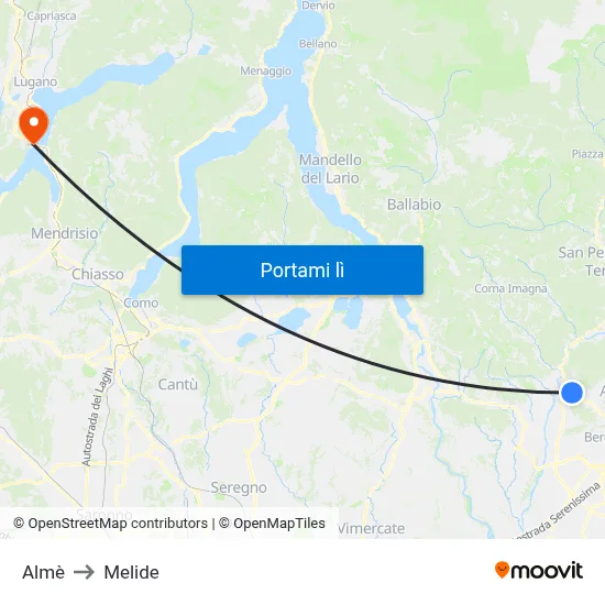 Almè to Melide map
