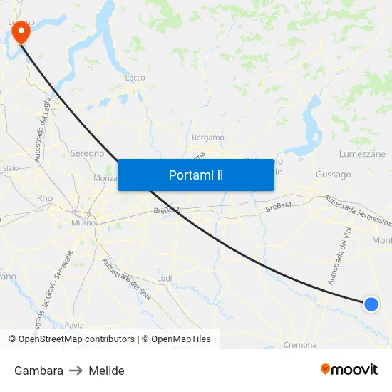 Gambara to Melide map