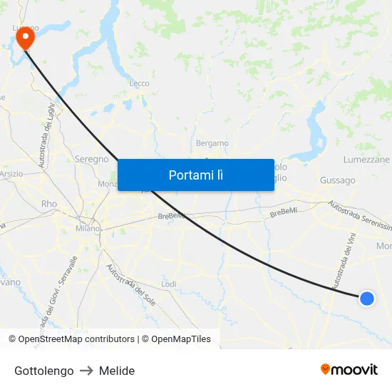 Gottolengo to Melide map