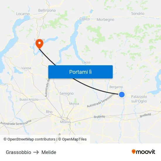 Grassobbio to Melide map
