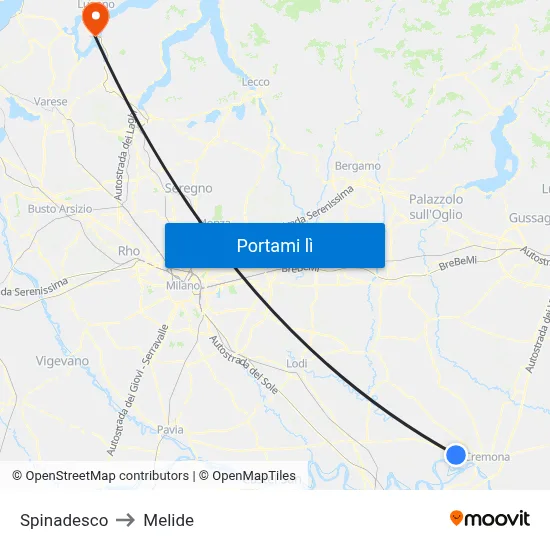 Spinadesco to Melide map