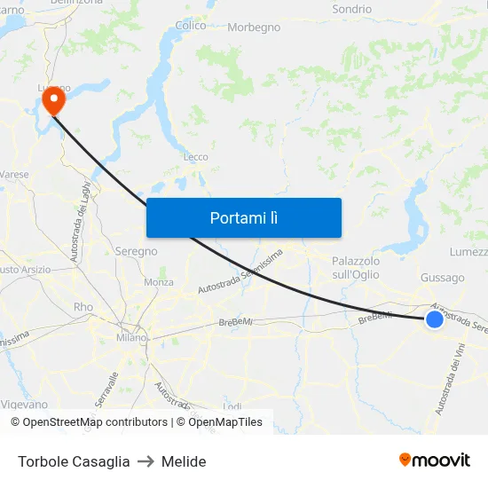 Torbole Casaglia to Melide map